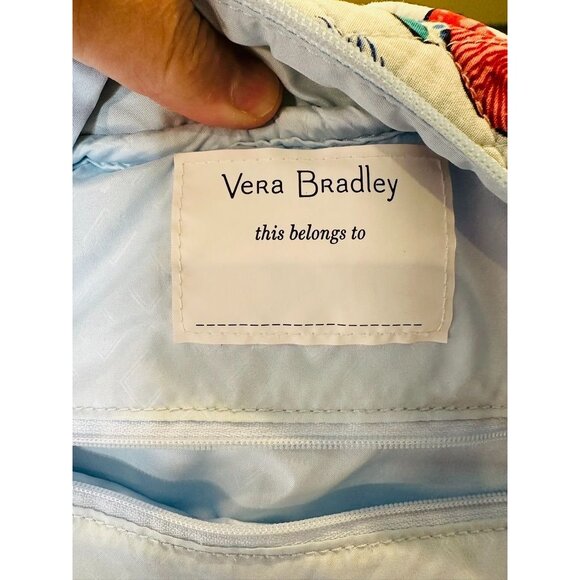 Vera Bradley Sea Life Quilted Backpack Coral Turtle Seahorse Ocean Print Bag - Picture 15 of 16